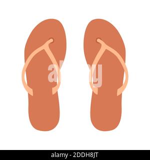 Flip-Flops, Vektorgrafik, flacher Stil, Vorderseite Stockfoto