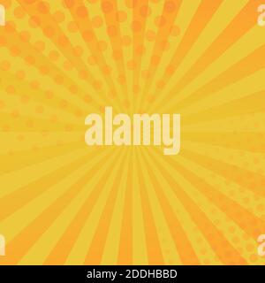 Orange Comic-Zoom mit Linien und Leuchten - Vektor-Illustration Stock Vektor