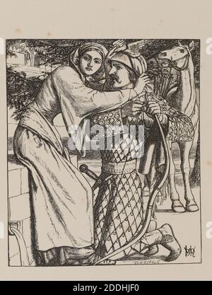 Die Ballade von Oriana Illustration auf p55 eines Gedichtbands von Tennyson, herausgegeben von Edward Moxon (London, 1857) Künstler:William Holman Hunt Graveur: Dalziel Brothers, BookPre-Raphaelite, Illustration Stockfoto