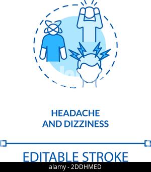 Symbol für das Konzept „Kopfschmerzen und Schwindel“ Stock Vektor