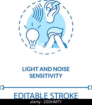 Symbol für das Konzept der Licht- und Rauschempfindlichkeit Stock Vektor