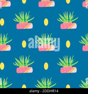 Niedliches Kaktusmuster. Spiky, saftig, modern Peyote Stock Vektor