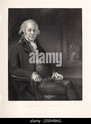 Porträt von Matthew Boulton (1728-1809), 1801 Graveur: William Sharp nach: Sir W Beachey, 18. Jahrhundert, Wissenschaft und Industrie, Porträt, männlich, Birmingham Geschichte, Kostüm, Weste Stockfoto