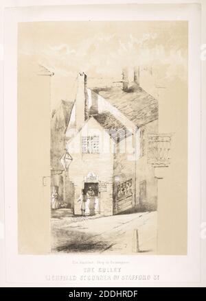 Lithographie, The Gullet, Lichfield Street, Stafford Street, Birmingham. Unbekanntes Datum und Künstler, topographische Ansichten, Druck, Lithographie, England, Midlands Stockfoto