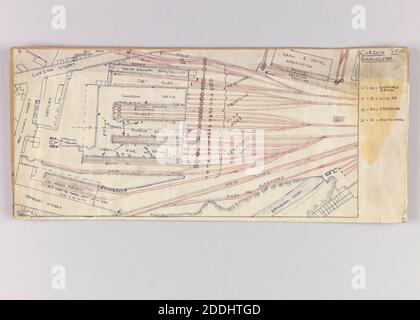 Topographische Ansicht von Birmingham, Zeichnung, in Biro Plan of Curzon Street Station, Birmingham, Sozialgeschichte, topographische Ansichten, England, Midlands Stockfoto