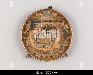 Qibla Indikator, 1700-1825 auch bekannt als Qibla Kompass, Qibla Indikatoren werden verwendet, um die Richtung und Zeit des Gebets von muslimischen Gläubigen zu finden. Nach den zentralen Grundsätzen (oder fünf Säulen) des Islam müssen sie fünf Mal am Tag beten., Angewandte Kunst, Religion, Islam Stockfoto