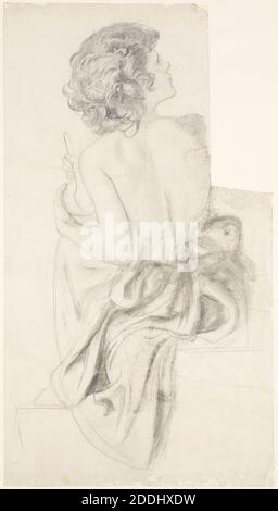 Maria Magdalena vor der Tür Simons des Pharisäers, Arbeitszimmer für den jungen Bettler, 1858 Dante Gabriel Rossetti, Zeichnung, Bleistift, Präraffaelite, Weiblich, sitzend Stockfoto