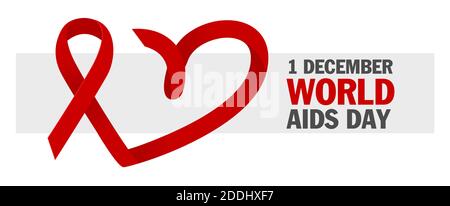 HIV-Test. Welt-Aids-Tag 1. Dezember, rotes Band. Stock Vektor