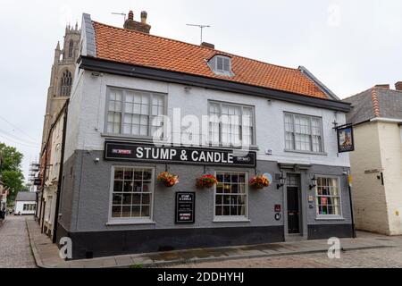 The Stump & Candle Public House am Market Place in Boston, Lincolnshire, Großbritannien. Stockfoto