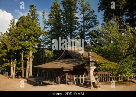 Horizontale Ansicht eines der Danjo Garan (Garan) buddhistischen Komplex Gebäude, Koyasan, Japan Stockfoto