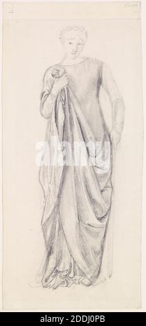 Chaucer's 'Legend of Good Women', Drapery Study for Figure of Lucretia, 1863- 1864 Künstler: Sir Edward Burne-Jones, Kunstbewegung, Pre-Raphaelite, Zeichnung, Bleistift, Frauen, Arbeiten auf Papier, Literatur, Geoffrey Chaucer Stockfoto