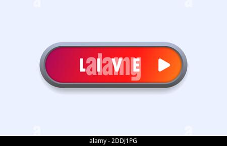 Live-Taste. Live-Streaming, Online-Webinar, Lektion, Video-Tutorial. Vektor auf isoliertem weißem Hintergrund. EPS 10 Stock Vektor