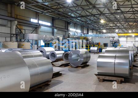 Das Innere der Metallwerkstatt. Moderne Industrieunternehmen. Stockfoto