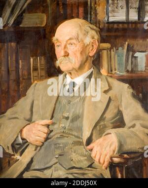 Porträt von Thomas Hardy (1840-1928), 1924 Reginald Grenville Eves (d. 1941), Thomas Hardy (2 Juni 1840, 11 Januar 1928) war ein englischer Schriftsteller und Dichter., Ölgemälde, Porträt, Männlich Stockfoto