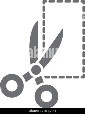 Shopping Schneiden Coupon Verkauf Handel in Silhouette Stil Symbol Vektor Abbildung Stock Vektor