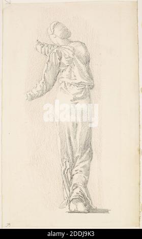 The Garland Weavers, Drapery Study, 1866-1867 Künstler: Edward Burne-Jones, Kunstbewegung, Präraffaelite, Zeichnung, Bleistift, Kreide, Arbeiten auf Papier Stockfoto