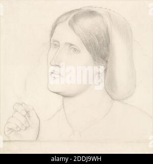 Regina Cordium, Studie von Frau Aldam Heaton, 1861 Dante Gabriel Rossetti, Zeichnung, Bleistift, Präraffaelite, Weiblich Stockfoto