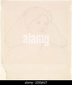 Portrait of Annie Miller, 1860 Dante Gabriel Rossetti, Zeichnung, Bleistift, Skizze, Portrait, Weiblich, Haar Stockfoto