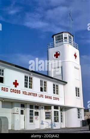 Red Cross Volunteer Life Saving Corps, Jacksonville Beach, Florida, USA, John Margolies Roadside America Photograph Archive, 1990 Stockfoto