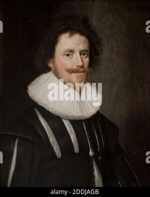 Sir Thomas holte (1571-1654), 1. Baronet von Aston Hall, 1600-1700 Cornelius Johnson, Ölgemälde, Ritter, männlich, Kragen, Ruff, Barthaar Stockfoto