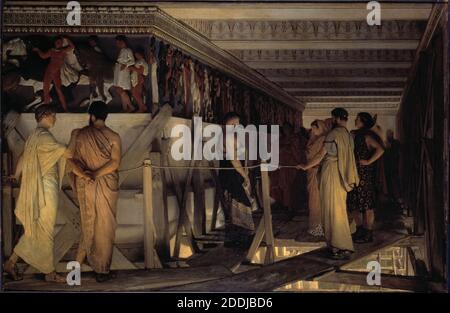 Pheidias and the Frieze of the Parthenon, 1868-69 Künstler: Sir Lawrence Alma Tadema, Ölgemälde, Gipsarbeiten, Altgriechenland, Polychromie Stockfoto