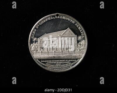 Vorderseite Ansicht Gedenkmedaille des 19. Jahrhunderts, Falmouth Anti-Slavery Society, 1839 Erbauer: Joseph Davis, Numismatik, Medaillon Stockfoto