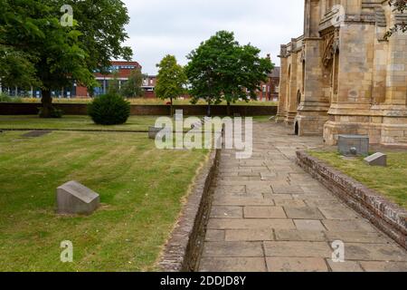 The Puritan Way in der Anlage von St. Botolph's Church, Boston, Lincolnshire, Großbritannien. Stockfoto