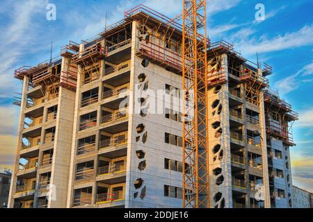 Bau einer neuen Wohnanlage. Neues Zuhause. Stockfoto