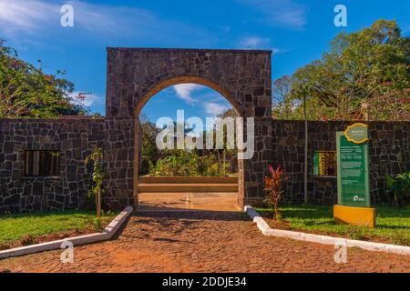 Ruinen der Jesuitenmission Nuestra Señora de Loreto bei San Ignacio, UNESCO-Weltkulturerbe, Provinz Misiones, Argentinien, Lateinamerika Stockfoto