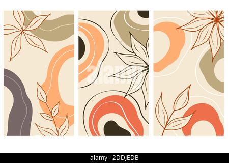 Trendige Illustration für Web-Design. Vektor-App-Vorlagensatz. Eleganter abstrakter Hintergrund. Vorlage für Social Media-Banner. Modernes Insta, tolles Design für Stock Vektor