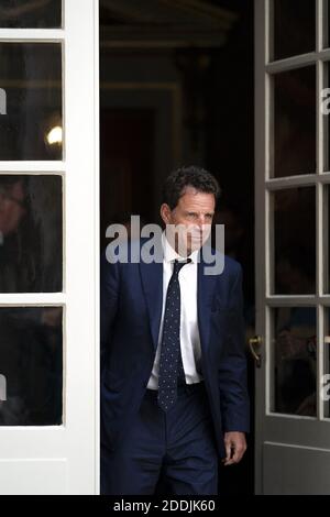 MEDEF-Präsident Geoffroy Roux de Bezieux verlässt am 5. September 2019 das Hotel Matignon in Paris. Foto von Eliot Blondt/ABACAPRESS.COM Stockfoto