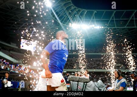 Datei-Foto vom 17. August 2019 von Jefferson Poirot (FRA) während des Testspiels, Frankreich gegen Schottland (32-03) in Vorbereitung auf die Rugby-Weltmeisterschaft 2019, im Allianz Riviera Stadium, Nizza, Frankreich. Rugby-Spieler in der französischen Mannschaft, Jefferson Poirot zieht sich international zurück. Foto von Julien Poupart/ABACAPRESS.COM Stockfoto