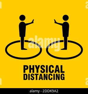 Physische Entfernung Halten Sie Ihre Distanz-Symbol. Vektorbild. Stock Vektor