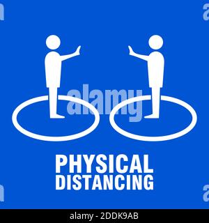 Physische Entfernung Halten Sie Ihre Distanz-Symbol. Vektorbild. Stock Vektor