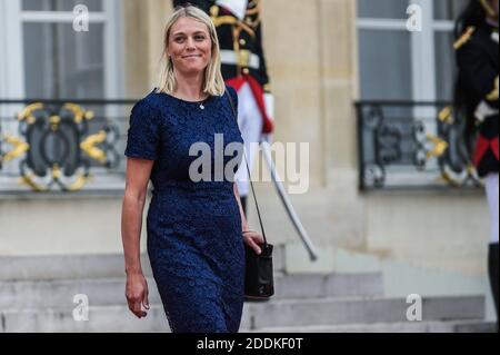 Der dänische Verteidigungsminister Trine Bramsen verlässt den Präsidentenpalast Elysee nach einem Mittagessen in Paris am 14. Juli 2019. Foto von Julie Sebadelha/ABACAPRESS.COM Stockfoto