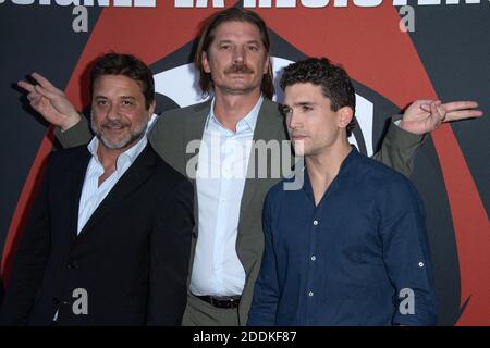 Enrique Arce, Luka Peros und Jaime Lorente bei der Premiere der 3. Staffel von La Casa De Papel in der Monnaie de Paris am 15. Juli 2019. Foto von Aurore Marechal/ABACAPRESS.COM Stockfoto