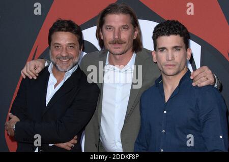 Enrique Arce, Luka Peros und Jaime Lorente bei der Premiere der 3. Staffel von La Casa De Papel in der Monnaie de Paris am 15. Juli 2019. Foto von Aurore Marechal/ABACAPRESS.COM Stockfoto
