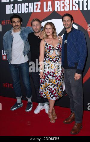 Syrus Shaidi, Tom Dingler, Josephine Drai und Marc Ruchmann bei der Premiere der 3. Staffel von La Casa De Papel in der Monnaie de Paris am 15. Juli 2019. Foto von Aurore Marechal/ABACAPRESS.COM Stockfoto