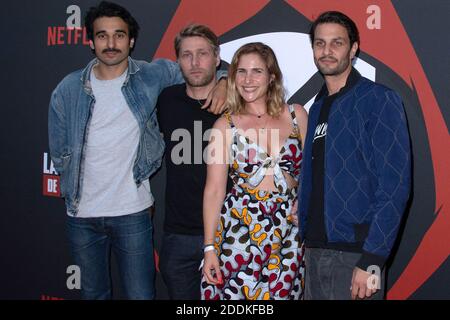 Syrus Shaidi, Tom Dingler, Josephine Drai und Marc Ruchmann bei der Premiere der 3. Staffel von La Casa De Papel in der Monnaie de Paris am 15. Juli 2019. Foto von Aurore Marechal/ABACAPRESS.COM Stockfoto