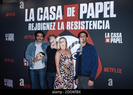Syrus Shaidi, Tom Dingler, Josephine Drai und Marc Ruchmann bei der Premiere der 3. Staffel von La Casa De Papel in der Monnaie de Paris am 15. Juli 2019. Foto von Aurore Marechal/ABACAPRESS.COM Stockfoto