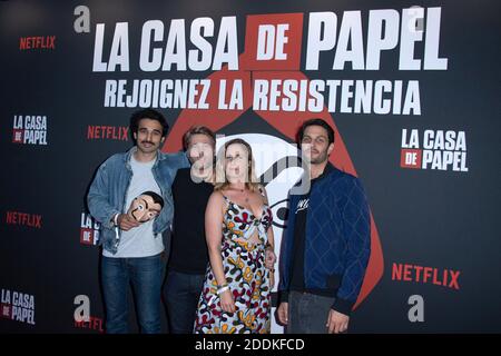 Syrus Shaidi, Tom Dingler, Josephine Drai und Marc Ruchmann bei der Premiere der 3. Staffel von La Casa De Papel in der Monnaie de Paris am 15. Juli 2019. Foto von Aurore Marechal/ABACAPRESS.COM Stockfoto