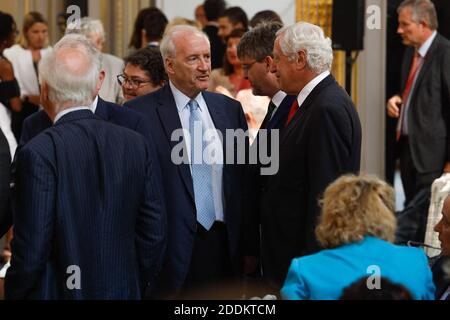 Der ehemalige französische Außenminister Hubert Vedrine während der jährlichen französischen Botschafterkonferenz am 27. August 2019 im Elysée-Palast in Paris. Foto von Hamilton/Pool/ABACAPRESS.COM Stockfoto