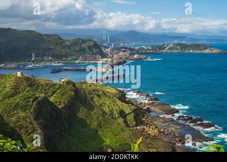 Landschaft von Badouzi Fischereihafen in keelung, taiwan Stockfoto