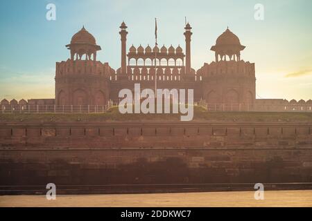 Lahori Tor der roten Festung, Lal Qila, im alten delhi, indien Stockfoto