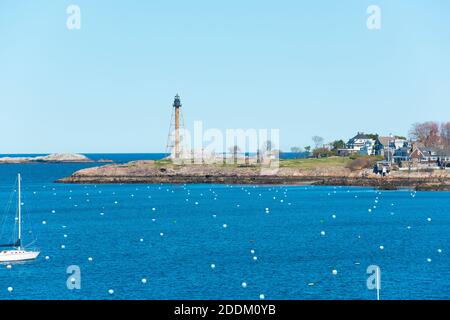 Marblehead Lighthouse, 1835 gebaut, befindet sich in Marblehead Neck in der Stadt Marblehead, Massachusetts, USA. Stockfoto