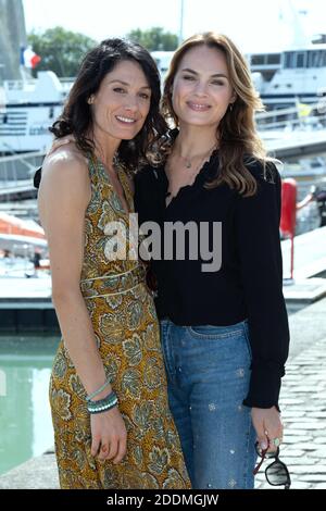 Maelle Mietton und Melanie Maudran nehmen am 14. September 2019 an einer Fotocall im Rahmen des 21. Festival of TV Fiction in La Rochelle, Frankreich, Teil. Foto von Aurore Marechal/ABACAPRESS.COM Stockfoto