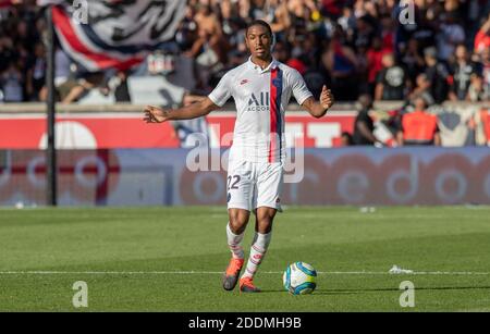 Abdou DIALLO (PSG) in Aktion während des Fußballspiels Ligue 1 Conforama Paris Saint-Germain gegen RC Straßburg im Stadion Parc des Princes am 14. September 2019 in Paris, Frankreich. PSG gewann 1:0. Foto von Loic Baratoux/ABACAPRESS.COM Stockfoto