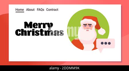 weihnachtsmann Gesicht Avatar mit Chat Blase Neujahr weihnachten Feiertage Feier online Kommunikation Konzept Porträt Vektor Illustration Stock Vektor