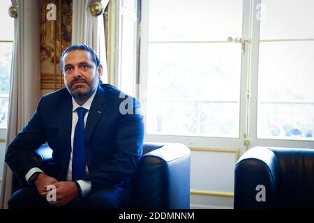 Der libanesische Premierminister Saad Hariri am 20. September 2019 im Elysee-Palast in Paris, Frankreich. Foto von Hamilton/Pool/ABACAPRESS.COM Stockfoto
