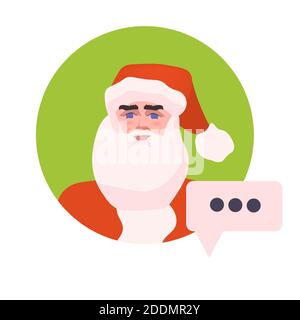 weihnachtsmann Gesicht Avatar mit Chat Blase Neujahr weihnachten Feiertage Feier online Kommunikation Konzept Porträt Vektor Illustration Stock Vektor